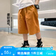 左西男童短褲夏季2025新款夏裝中褲兒童五分褲大童運(yùn)動(dòng)褲 橘色 140