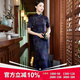 璽玥中國風(fēng)高端氣質(zhì)花羅香云紗手工長款旗袍優(yōu)雅連衣裙2025夏新款 圖片色 XL (115~125斤)