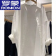 羅蒙（ROMON）高品質(zhì)純棉襯衫2023春夏款慵懶風(fēng)設(shè)計(jì)感寬松顯瘦休閑襯衣女 白色 天絲棉防曬薄款 L 建議121-140斤