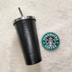 星巴克星巴克杯子粉色不銹鋼吸管保溫杯車載杯桌面杯咖啡杯伴手禮 三杠黑色銀蓋+塞子+袋子