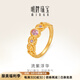明牌珠寶七夕禮物黃金戒指 足金5G流紫浮華戒指AFM0402工費(fèi)400 黃金戒指 14號 約3.24克