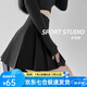 蘿美醬百褶裙女夏季短裙jk制服小裙子學(xué)院風(fēng)高腰春秋a字半身裙小個(gè)子 黑色常規(guī)款（抗皺西裝面料） M 【建議95-105斤】