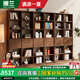 珊蘭 北美黑胡桃木書架帶抽屜純實木書柜一體滿墻儲物展示格復(fù)古風(fēng) 四格書柜180*30*200