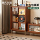 源氏木語(yǔ)實(shí)木邊柜客廳包豪斯展示柜中古風(fēng)收納儲物柜家用移門(mén)書(shū)柜 【1】0.78米邊柜（780*400*1205mm）