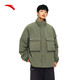 安踏棉服保暖外套男裝冬季防潑水多口袋工裝立領(lǐng)休閑夾克上衣