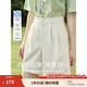 茵曼（INMAN）冰氧吧涼感百慕大休閑褲女2025年夏新款高腰顯瘦寬松A字短褲 淺杏色 28