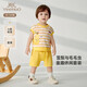 英氏（YEEHOO）兒童套裝夏季透氣男童短袖短褲純棉套裝休閑寶寶衣服
