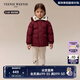 Teenie Weenie Kids小熊童裝24冬男女寶仿羊羔絨翻領(lǐng)三防羽絨服 酒紅色 120 cm