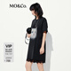 MO&Co.連衣裙2025夏新品接觸瞬間涼感短袖印花T恤裙MBE2DRST09 深鷗灰色 S 160