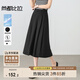 尚都比拉小個子通勤休閑褲女夏寬松顯瘦褲子輕奢百搭七分裙褲 黑色  XL 