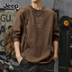 JEEP SPIRIT吉普重磅長(cháng)袖t恤男秋季純棉透氣男款打底衫美式復古休閑親膚上衣