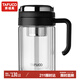 泰福高（TAFUCO）玻璃杯禮盒裝 茶杯茶水分離大容量水杯子 480ml 騎士黑 T6179