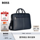 BOSS博斯【七夕節(jié)禮物】男士2025年夏季新款紋理裝飾人造革公文包 404-深藍(lán)色 常規(guī)
