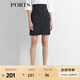 PORTS寶姿  新品商場同款女裝條紋高腰半身裙通勤顯瘦SN8S007HFD014 黑色 M (6)