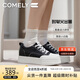 康莉（COMELY）商場同款厚底板鞋女25年春圓頭增高小白鞋休閑鞋 黑色-6.5cm 