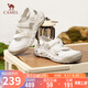 駱駝（CAMEL）戶(hù)外涼鞋女清爽鏤空魔術(shù)貼厚底休閑涼鞋 L25M469059 米白/杏 36 