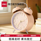 得力（deli）新款全自動(dòng)電子鬧鐘學(xué)生起床神器時(shí)器兒童智能鬧鐘兒童臥室學(xué)生鬧鐘床頭鬧鐘超強(qiáng)大聲桌面時(shí)鐘 【低噪走時(shí)】大號(hào)（送電池）卡其