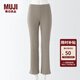 無印良品（MUJI）女式 棉混 羅紋編織 十分長(zhǎng) 直筒褲  褲子 長(zhǎng)褲 休閑褲 DGA06C3S 淺灰棕色 XXL (身高170-175 臀圍105-110)