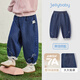 JELLYBABY[7A抗菌]女童牛仔褲8歲寶寶秋季洋氣燈籠褲9兒童褲子2025春秋新款 牛仔藍 90