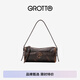 GROTTO個樂25年新款筆筒包女士手提包單肩斜挎手機(jī)小包迷你款七夕禮物 焦木棕 MINI