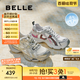 百麗（Belle）快樂星球機能風(fēng)厚底老爹鞋女25秋新透氣大網(wǎng)孔休閑鞋B2736CM5 朋克星宇-灰色/金 37 (235mm)
