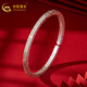 中國黃金（CHINA GOLD）銀手鐲足銀999吉言平安吉祥開口活口鐲子生日七夕節(jié)禮物送女友老 足銀吉言描金手鐲約23g