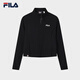 斐樂(lè ) 斐樂(lè )官方女子針織長(cháng)袖衫2025冬季新款時(shí)尚休閑拼色半拉鏈長(cháng)T 正黑色-BK M 165/84A/M