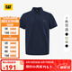 CAT卡特POLO衫男士經(jīng)典華夫格美式短袖翻領(lǐng)T恤25春夏新品通勤上裝 藏青色 L