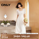 ONLY2025春季新款氣質(zhì)復古方領泡泡袖中長款連衣裙女|125107026 A06 太古白色 M