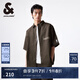 杰克·瓊斯（JACK&JONES）夏季款 NBA聯(lián)名勇士隊潮寬松運動純棉翻領(lǐng)短袖襯衫男裝224304012 黑橄欖E06 黑橄欖E06 S 170