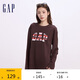 GAP女裝初秋款撞色字母印花長(zhǎng)袖T恤純棉舒適寬松上衣622464