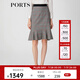 PORTS寶姿春夏新品女裝格子優(yōu)雅包臀裙魚尾半身裙LM8S005NFF029 黑色格子 L (8)