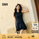 森馬（Semir）連衣裙女polo領(lǐng)無袖花苞裙甜酷2025夏新款辣妹分割短裙小個子 深藍(lán)80801 S