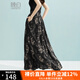 晚白國風印花a字半身裙2025夏薄款洋氣淑女長裙氣質通勤百搭顯瘦半裙 花色 M