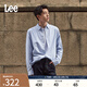 Lee標(biāo)準(zhǔn)版日常簡約翻領(lǐng)小Logo男長袖襯衫休閑潮流LMT009028T12 藍(lán)色 XL