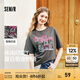 森馬（Semir）短袖t恤女中長(cháng)款寬松顯瘦萌寵印花上衣2025夏裝新款透氣套頭衫 褐灰20867-系蝴蝶結的小狗 M
