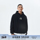 CHINISM  CH簡約美式重磅簡約連帽衛(wèi)衣男士春秋潮流休閑寬松情侶帽衫上衣 活性黑 2XL
