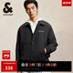 杰克·瓊斯（JACK&JONES）男裝春季新款時尚百搭寬松短款棉衣保暖外套字母刺繡翻領(lǐng)棉服男 E40 黑色 S 170