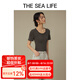 THE SEA LIFE歐海一生 24夏新品簡潔修身短款透氣顯瘦多色木耳邊短袖T恤160173 苜?；?M