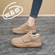 回力踩屎感孕婦鞋超軟底腳浮腫寬松皮面運動(dòng)休閑鞋寬胖腳 卡其1 單層 38