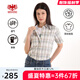 威鵬（weipeng）[商場同款]襯衫女夏季25新款純棉寬松夏日休閑百搭格紋上衣H22054 淺綠色 XL （170/96A）