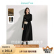 茵曼（INMAN）法式氣質(zhì)針織拼接連衣裙2025春秋女裝新品半高領(lǐng)長(zhǎng)袖A字打底長(zhǎng)裙 黑色 S