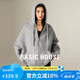 Basic House/百家好美式復(fù)古純色連帽衛(wèi)衣女秋季寬松拉鏈開(kāi)衫外套 深灰 S 90-120斤