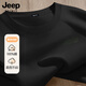 JEEP SPIRIT吉普短袖男士夏季純棉舒適休閑簡(jiǎn)約百搭圓領(lǐng)t恤男生上衣 黑色 L