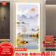 孔匠玄關(guān)裝飾畫(huà)入戶(hù)正對門(mén)現代簡(jiǎn)約高級感走廊壁掛畫(huà)發(fā)財樹(shù)山水九魚(yú)圖 背有靠山 140*70cm【晶瓷+鋁框】