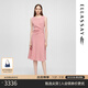 歌力思（ELLASSAY）2025夏季新款三醋纖粉色溫柔氣質掐腰無袖連衣裙女EWE362Y15900 藕粉色 S