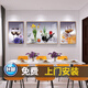 宜巢餐桌背景墻壁畫餐廳裝飾畫現(xiàn)代輕奢時尚飯廳三聯(lián)壁畫紅酒掛畫 杯酒言歡A 50*70+100*70+50*70+晶瓷平面