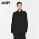 JNBY/江南布衣春秋夾克拼色羊毛短外套寬松厚款休閑通勤5O8611890 012/雜炭黑 XS
