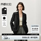 尚都比拉高智感西裝女秋季免打理小西服休閑寬松外套氣質(zhì)上衣 黑色 XL