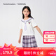 巴拉巴拉【庫洛米IP商場(chǎng)同款】女童套裝夏季兒童裝2025兩件套學(xué)院 白紫色調(diào)00317 140